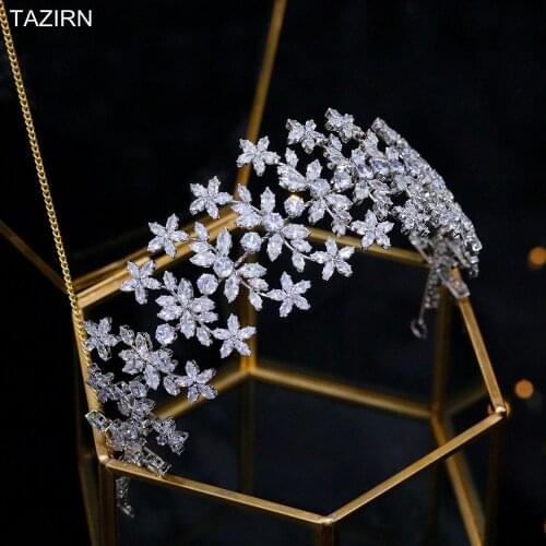 Trendy Cubic Zirconia Sweet 16 Princess Soft Headband Zircon Wedding Bridal Tiaras CZ Crystal Party Headpieces Prom Hair Jewelry