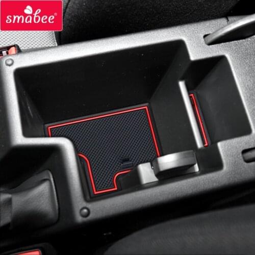 Smabee Gate slot padFor SKODA OCTAVIA 2015-2017 Non-slip Mats Interior Door Pad/Cup red white