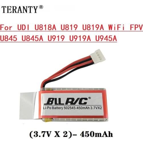 Upgrade U818A U819 U819A U845 U845A U919 U919A U945A 7.4V 450mAh Lipo Battery for 3D Flip Drone Battery RC Quadcopter Spare Part