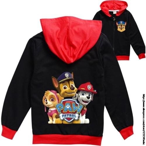 2-15Y Cute Anime Cartoon Print Girl Kid PAW PATROL Hoodie Baby Children Long Sleeve Casual Sweatshirt Tops Boys Outer Coat