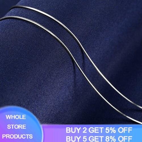 With Certificate Silver 925 Necklace for Women 1mm Snake Bone Chain Necklace Original 925 Sterling Silver Jewelry Accessories
