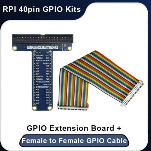 Raspberry Pi 4 GPIO Expension Board T-Type Board + 40Pin 20CM Female to Female GPIO Cable for Raspberry Pi 3 Model B 3B Plus