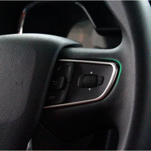 2PCS Car styling Steering Wheel Buttons Cover Trim strip Accessories Interior Decoration Sequins for Peugeot 408 508 2014 2015