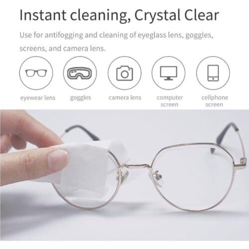 30Pcs Anti-Fog Wipes Glasses Pre-moistened Antifog Lens Wipe Eyeglass Defogger Y1QD