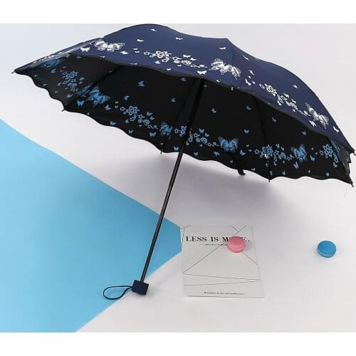 Folding Flower Rain Umbrella For Women Fashion Girl Sun Parasol Portable Female Anti-UV Umbrellas