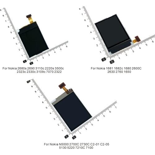 LCD Display Screen Replacement For Nokia 2680s 2690 3110c 2220s 2323c 2330c 1681 1682 2600 2630 2700 N5000 7100 2730 5130 C2 LCD