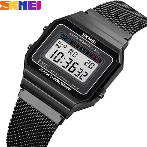LED Display Men Digital Wrist Watches Top Brand Watches Women Stainless Steel Waterproof Male Clock Relogio Masculino SKMEI