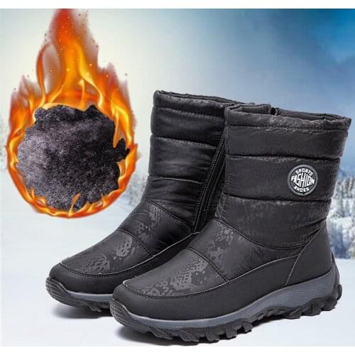 Women Winter Snow Boots Extra Big Size Cotton Velvet Plus Size Womens Shoes Mid-tube Boots Cross-border Explosion Boots