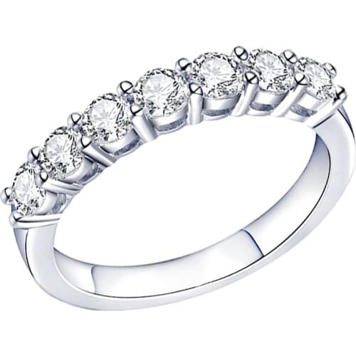 S925 Sterling Silver Seven Diamond Ring Women Platinum Color Luxury Exquisite Elegant Jewelry Engagement Wedding Anniversary