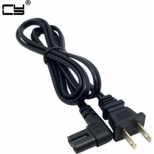 1PCS USA 2pin Male to 90 Degree Right Angled IEC 320 IEC320 C7 Power Supply Cord cable 1M 100cm 3ft