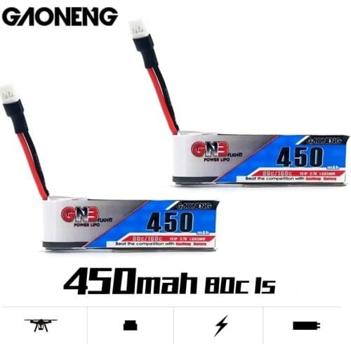 2/4/6/8/10PCS Gaoneng GNB 1S 3.7 450mAh 80C/160C HV LiPo Battery For RC Quadrotor FPV Racing Drone Parts