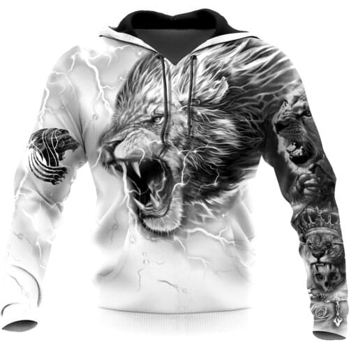 2021 Fashion Mens hoodies Love Lion King 3D Printed Hoodie Sweatshirt Beast Harajuku Streetwear Unisex Casual Jacket Tracksuit
