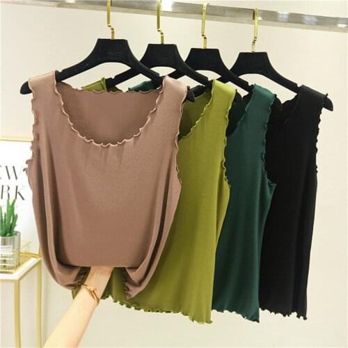 2021 Spring Fashion Big Size Women Modal Vest Summer Based Tops Female White Vests Tank Sleeveless Tees Outwear Bottomings 1391