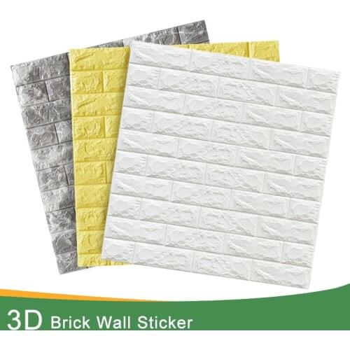3D Brick Wall Stickers DIY Decor Self-Adhesive Waterproof Wallpaper for Kids Room Bedroom 3D Wall Sticker Brick