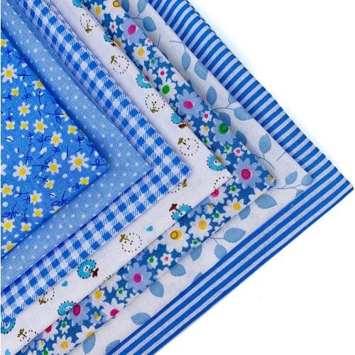 50x50cm 7 Pcs/lot Printing Fresh Floral Twill Cotton Fabric DIY Childrens Wear Cloth Make Bedding Quilt Decoration Home