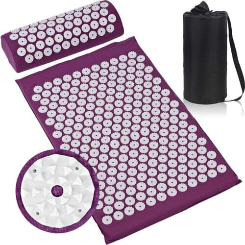 Acupressure Massage Mat Pillow Body Neck Foot Spike Fitness Pilates Exercise Yoga Applicator Cushion Mat Массаж Диванная подушка