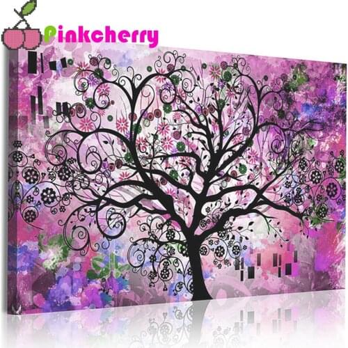Diamond painting,full,square,round diamond embroidery Abstract Colorful Pink Life Tree,mosaic diamond diy handwork puzzle k839