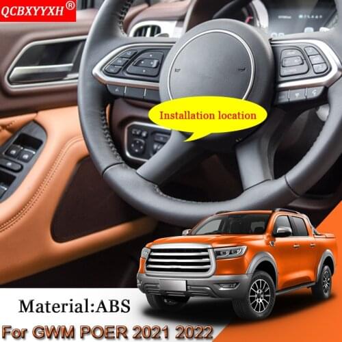 Car Styling Car Steering Wheel Decorative Frame Sticker Sequins Cover Automobiles Accessories For Great Wall GWM POER 2021 2022