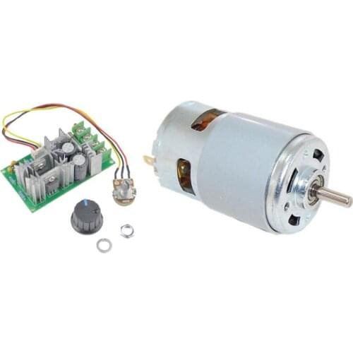 CHANCS Mini Electric Motor 775 DC 12V/24V Gear Motor With PWM Adjustable Reversible DC Motor Speed Regulator