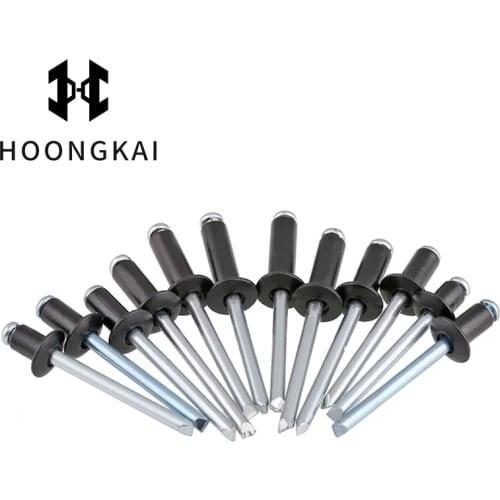HOONGKAI Black Aluminum Blind Rivets M2.4 M2.8 M3.2 Open Rivet Length 4-12mm Metric 5-50pcs