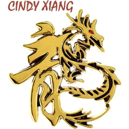CINDY XIANG New Multicolor Enamel Dragon Brooches For Men Pin Brooch Vivid Animal Large Brooches 5 Colors Available Jewelry Gift