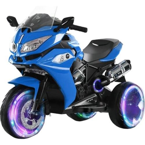 Childrens Electric Car Motorcycle Charging Electric Large Tricycle 2-7 Years Old Double Drive Baby Rechargeable Toy Motorcycle