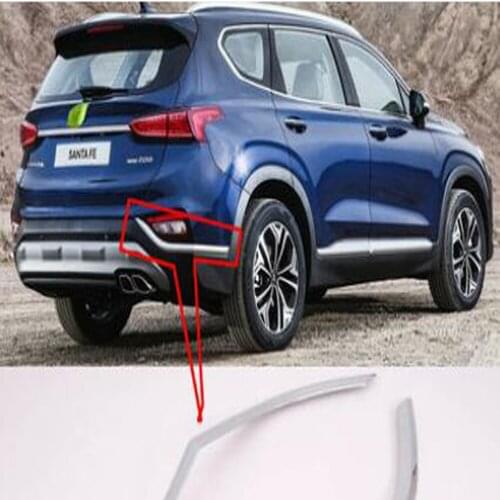 For Hyundai Santa Fe 2019 2020 Accessories Car Rear Fog Light Trim Strips decoration cover Exterior Eyebrow Eyelid Strip