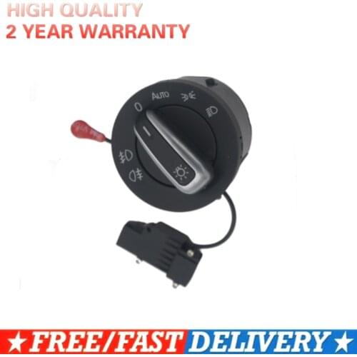 For VW Golf Jetta MK5 MK6 GTI Passat B6 B7 CC Tiguan Chrome Auto Headlight Switch 5ND941431B Modification add Auto function