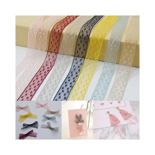 5 yards/roll double polyester lace solid color ribbon diy handmade bow hair accessories material decoration