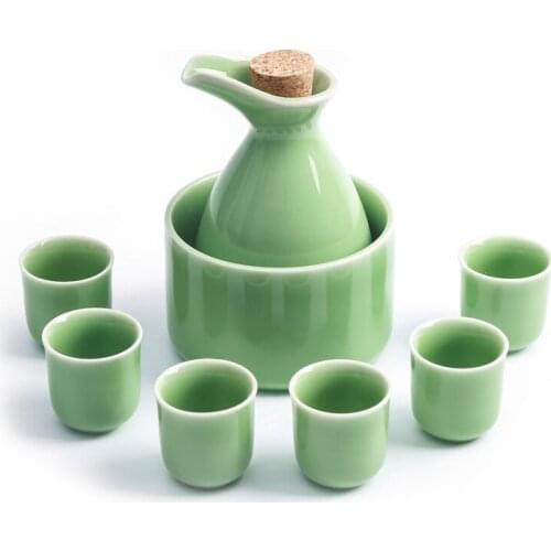 Retro Hip Flask Personalized Japanese Handmade Hip Flask Set Ceramics Antique Hidden Alcohol Gift Set Licor Drinkware ED50JH