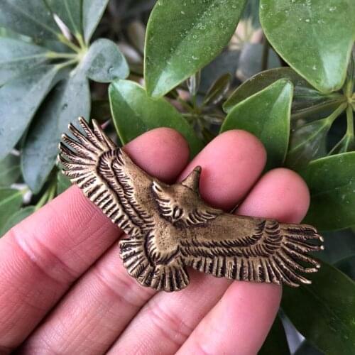 CHINA pure copper bronze fengshui eagle small Statue ornaments Metal crafts family decorations pendant