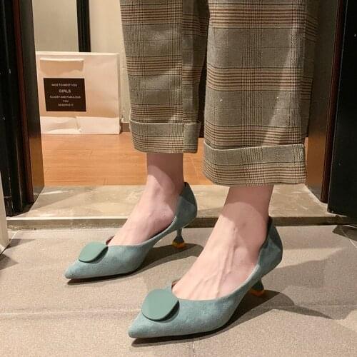 Classic basic women single shoes 2020 spring fashion pointed solid color light temperament professional wear office pumps U22-49