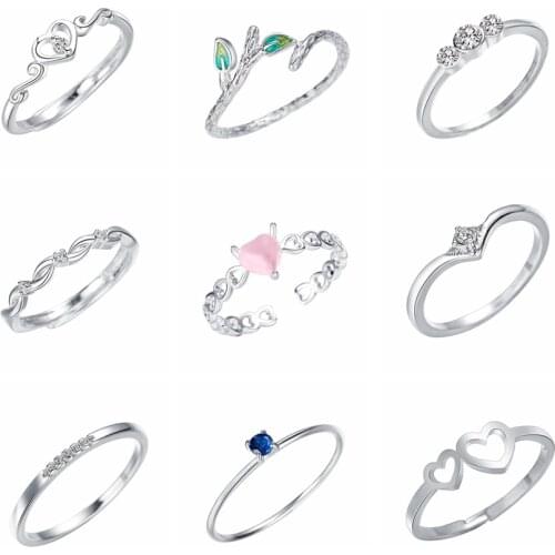 Fashion fashion Love Crystal Rings For Women Wedding Statement Jewelry Korean CZ Zircon Delicate Female Boho Ring Gift