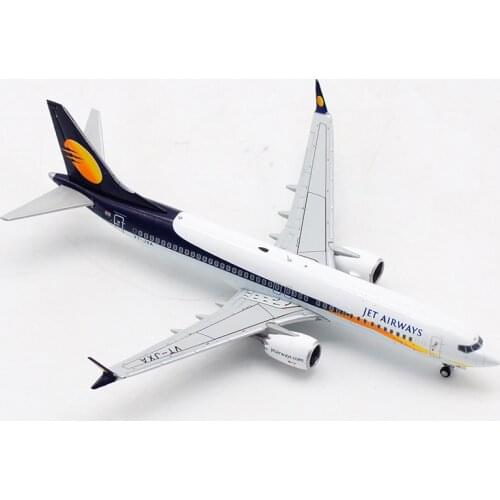 1:400 Scale B737-8MAX VT-JXA JET Airways Airlines Planes Model Airplanes Alloy Aircraft Plane Collectible Model Collection Gift
