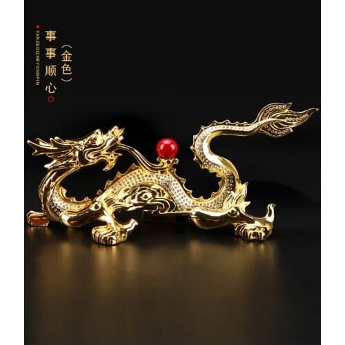 2020 HOME OFFICE COMPANY SHOP CAR TOP EFFICACIOUS MONEY DRAWING THRIVING BUSINESS DIAMONDS ROYAL DRAGON FENG SHUI BRASS STATUE