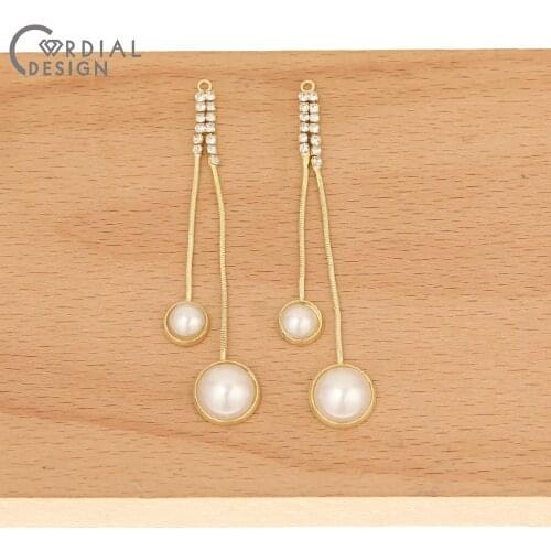 Cordial Design 50Pcs Pendant/Hand Made/DIY Part/Imitation Pearl/CZ Claw Chain/Earrings Accessories/Jewelry Findings & Components