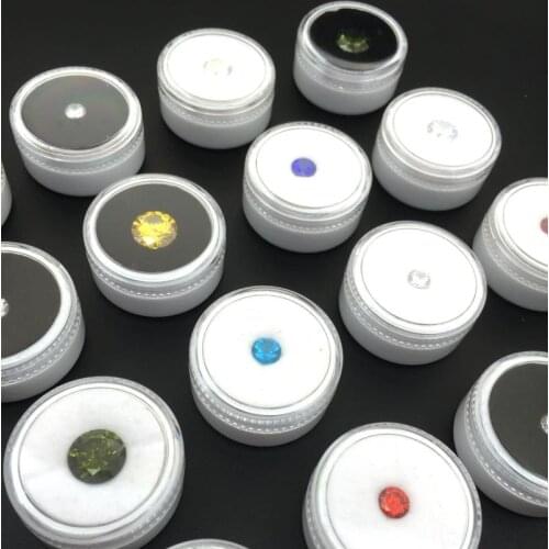 Hot Sale Plastic Round Gem Box Gemstone Packaging Box Diamond Case Jewelry Holder Organizer Black and White