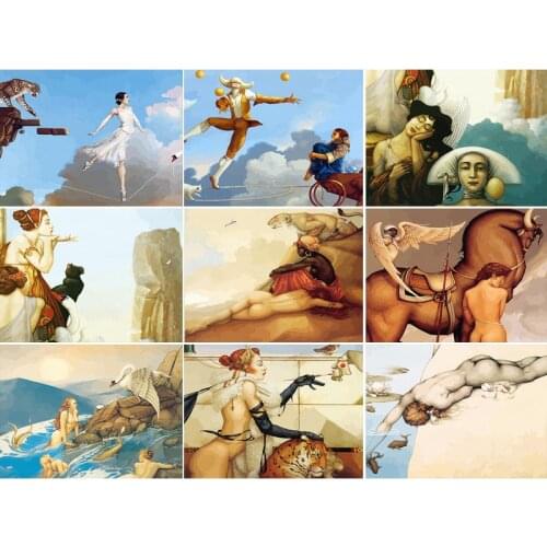 Painting By Numbers DIY European Art Characters Handmade Gift Paint By Number Canvas Kits Figure Acrylic Paint