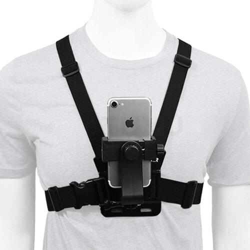 2021 New Mobile Phone 360° Rotation Adjustable Chest Mount Harness Strap Holder CellPhone Clip For Xiaomi For iPhone Backpack