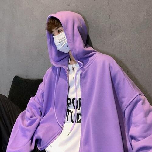 2021 New Spring Autumn Cotton Hooded Mens Sweatshirts Solid 10 Colors Hoodies Sportswear Zipper Sweatshirts Men Plus Size S-5XL