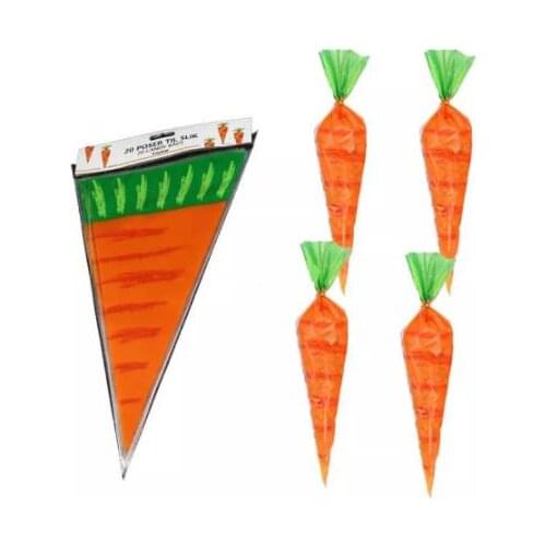 Ostern Kaninchen Karotten Candy Tasche Geschenke Taschen Cookies Kegel Transparent Kunststoff Tasche Kinder Geburtstag Party