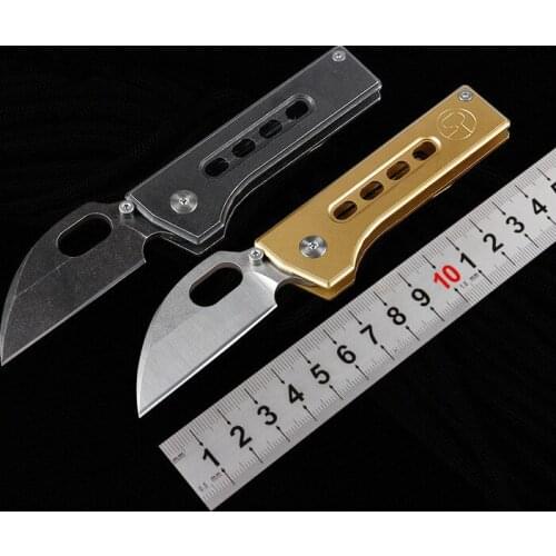 Outdoor knife mini steel handle folding knife multifunction portable camping survival sharp fruit Paring Knives