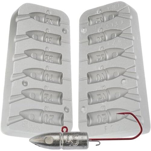 Mould Fishing Sinker Mould head Piombata grams 25-30-35-40-45-50 VMC hooks 5150 4/0
