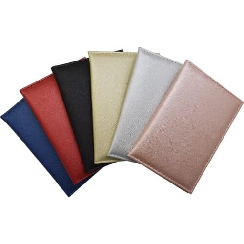 Universal PU Leather Safiano Cross Pattern Passport Covers Plain Bussiness Passport Holder with ID Card holder custom LOGO