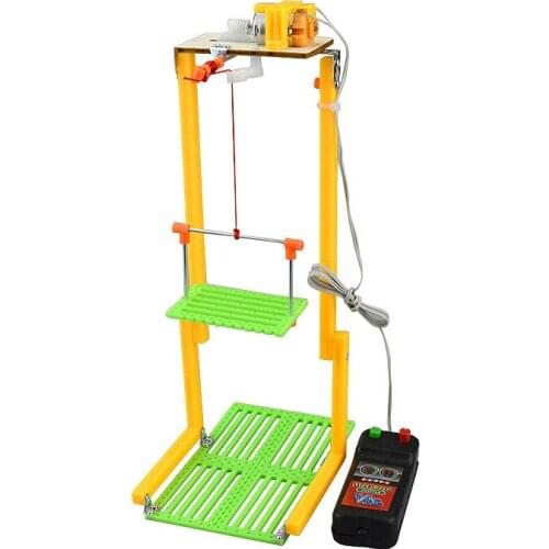 Simple Physics Experiment Small Gizmo Creative Puzzle Assembled Kits Elevator Toy For Kids DIY Handmade Teaching Resources