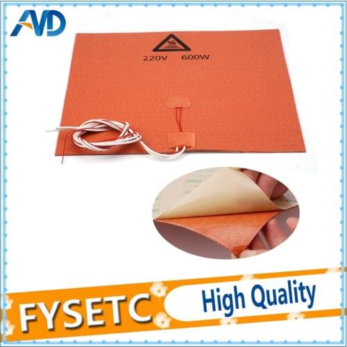 300X300mm Silicone Heater 3D Printer Heater Heatbed 220V 600W + NTC 100K Thermistor 3M Adhesive For TEVO Tornado Lulzbot Taz6
