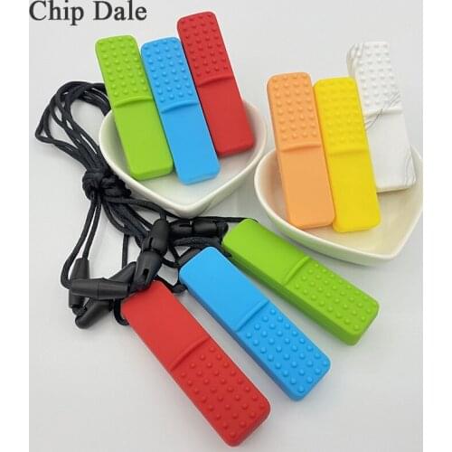 Chip Dale Silicone Sensory Pendant Silicone Teether BPA Free Chewy Necklace Baby Teething Toys Therapy Tools for Autism