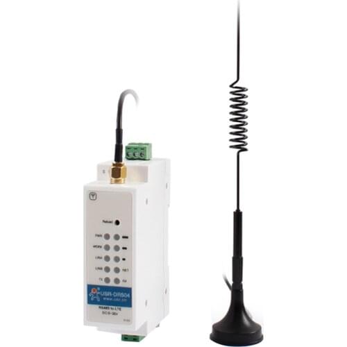 USR-DR504-G DC9-36V Din Rail Mounted Global Bands Modbus RTU to TCP RS485 to 4G LTE Industrial Cellular Modem with Sim Card Slot