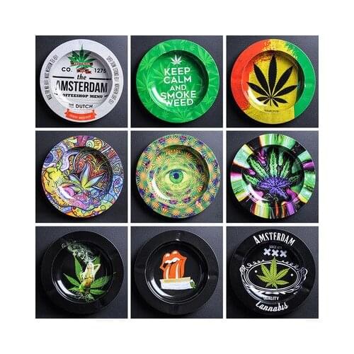 Tobacco Tay Rolling Portable Mini Cigar Ashtray Metal Aah Tray Cigarette Ashtray Portable Mens Gadgets Smoking Accessories