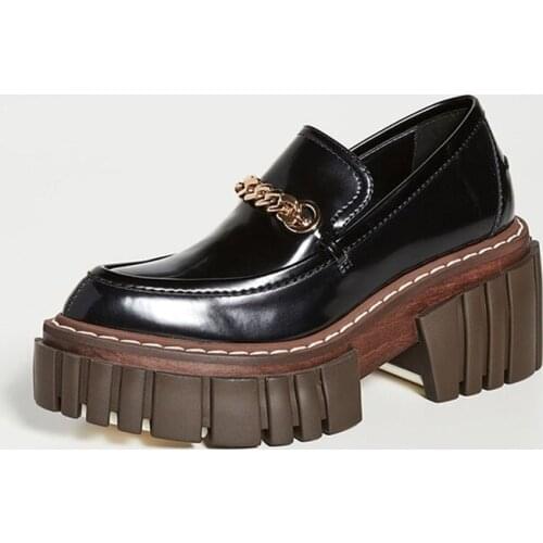 Brand Genuine Leather Women Pumps New 2021 Spring Autumn Black High Heels Pointed Toe Platform Shoes Woman Casual Dress Pumps 39